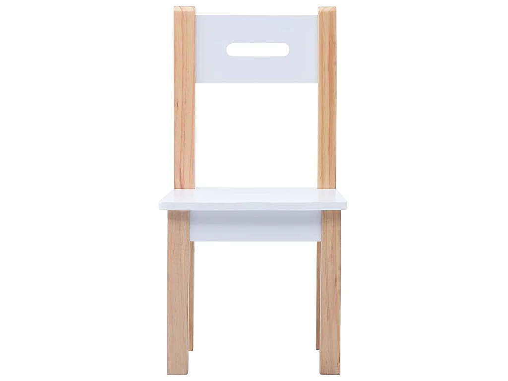 3-delige Kindertafel- en stoelenset krijtbord zwart en wit