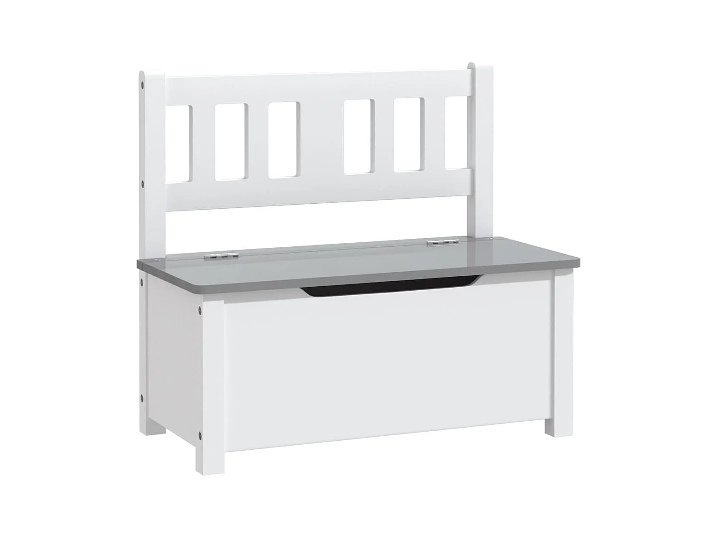 Mesa y sillas infantiles 4 piezas MDF blanco y gris