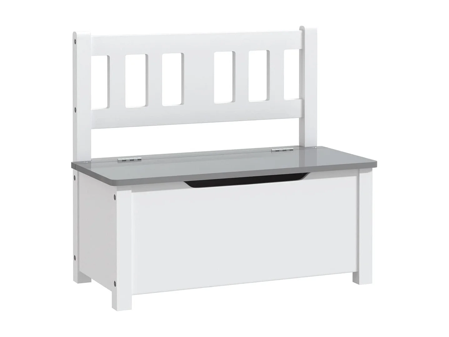 Ensemble de table et chaises enfants 4 pcs Blanc et gris MDF