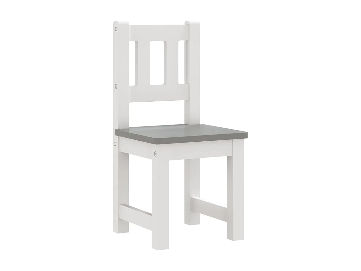 Ensemble de table et chaises enfants 4 pcs Blanc et gris MDF