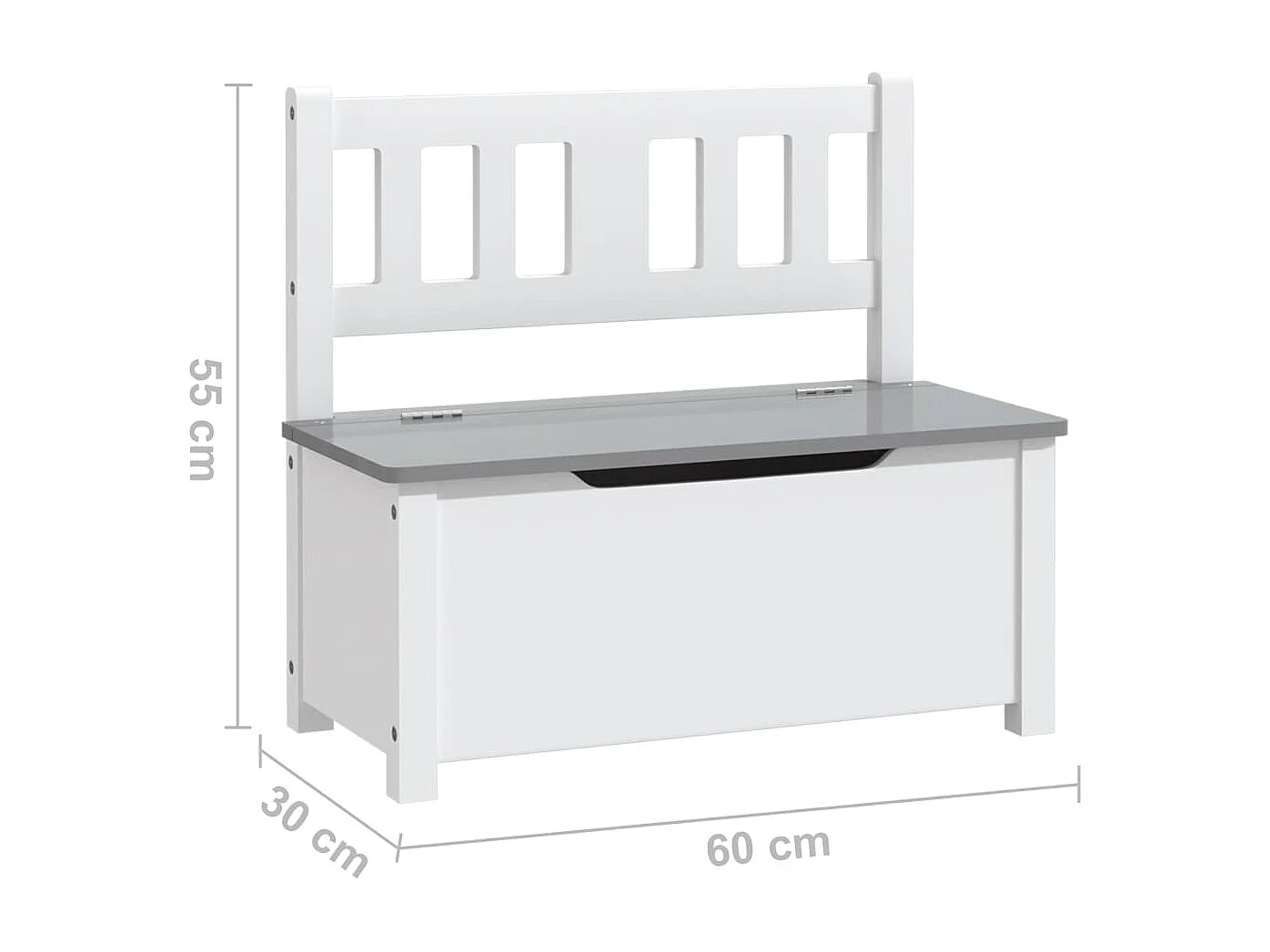 Ensemble de table et chaises enfants 4 pcs Blanc et gris MDF