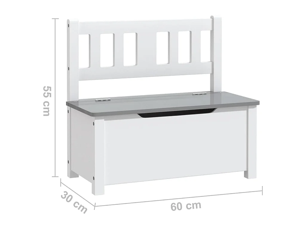 3-delige Kindertafel- en stoelenset MDF wit en grijs