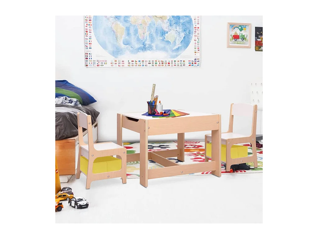 Table pour enfants avec 2 chaises MDF