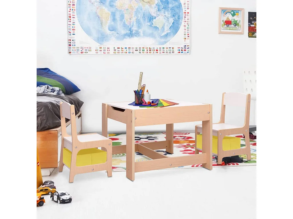 Table pour enfants avec 2 chaises MDF