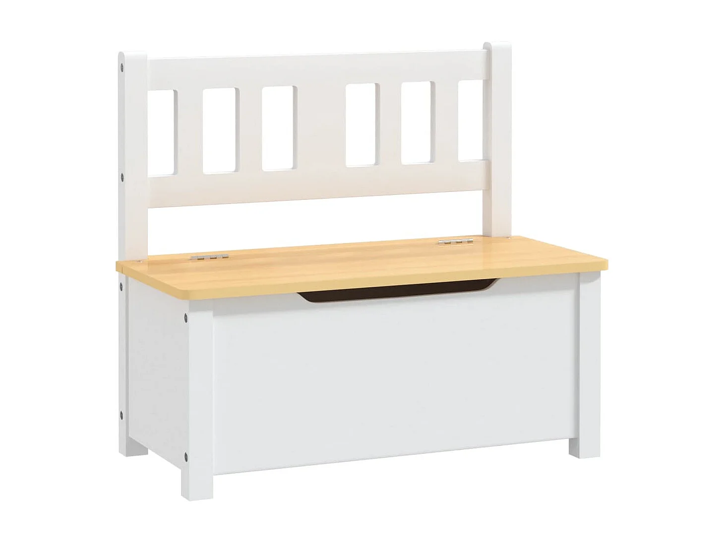 Banco de arrumação infantil 60x30x55 cm MDF branco e bege