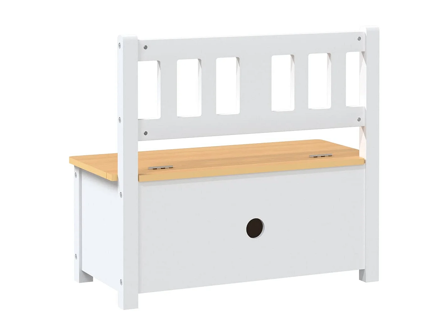 Banco de arrumação infantil 60x30x55 cm MDF branco e bege