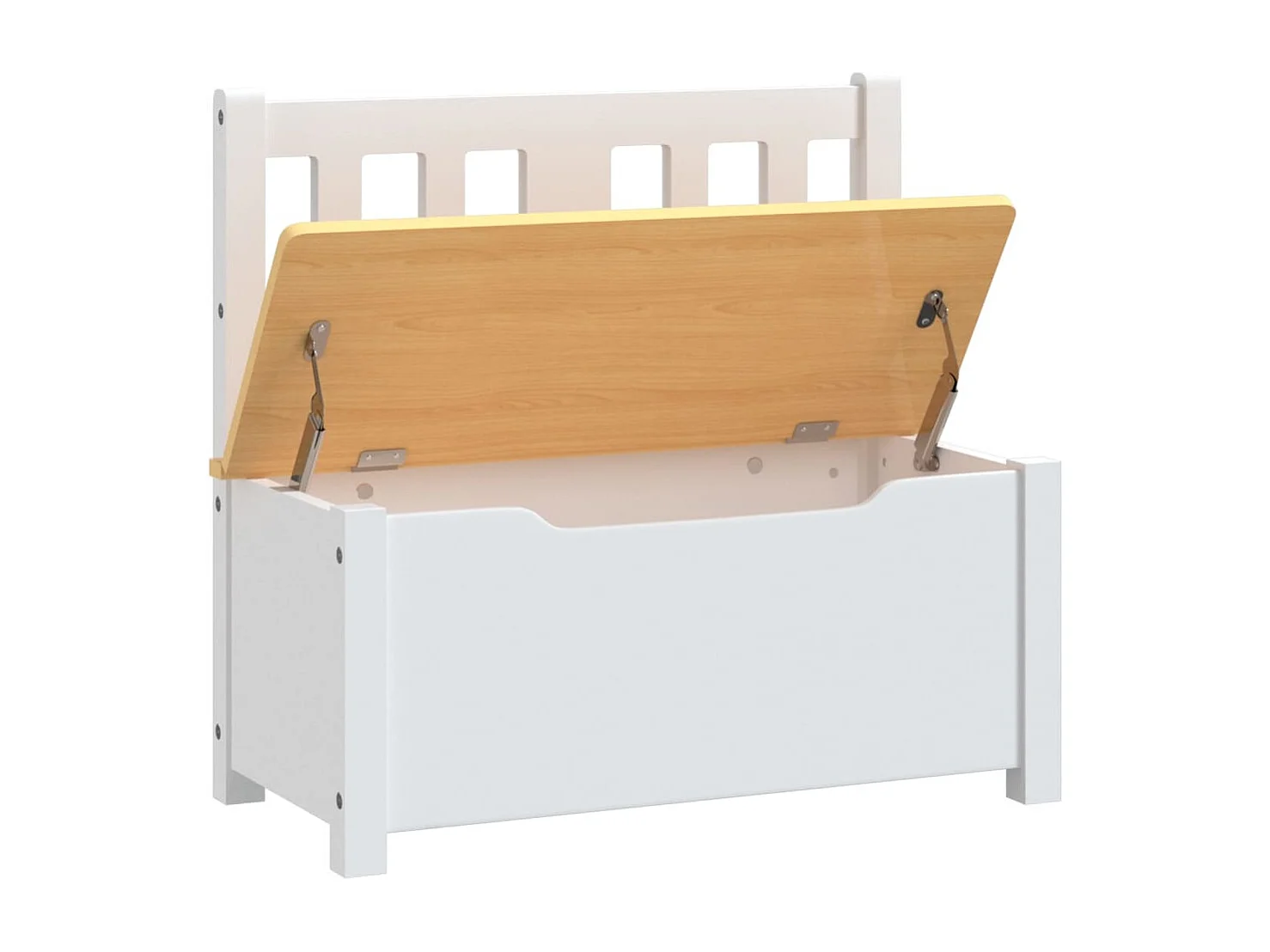 Banco de arrumação infantil 60x30x55 cm MDF branco e bege
