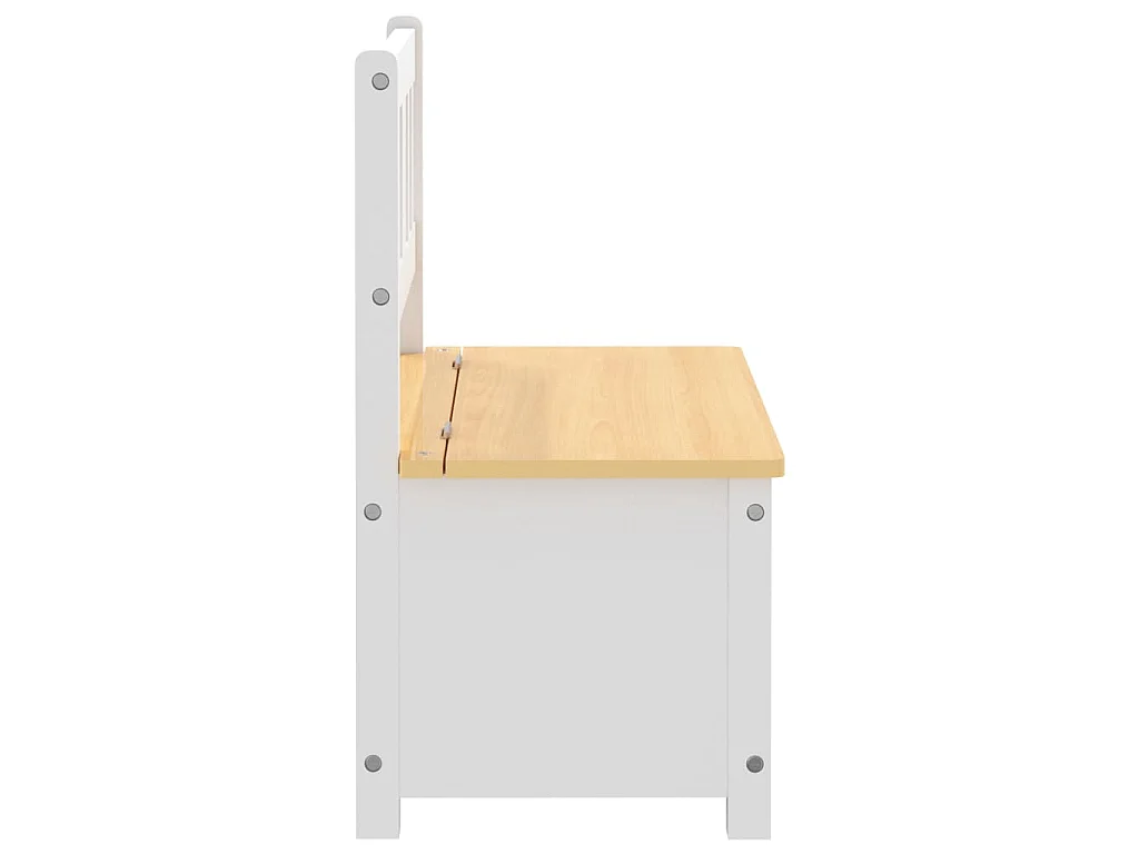 Banco de arrumação infantil 60x30x55 cm MDF branco e bege