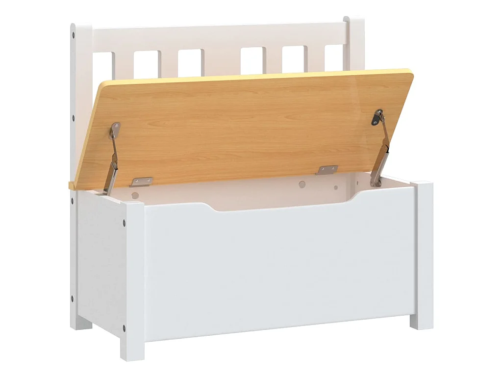 Banco de arrumação infantil 60x30x55 cm MDF branco e bege