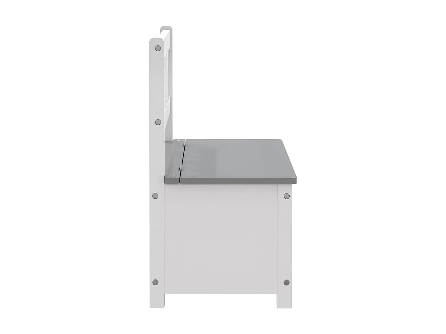 Banc de rangement pour enfants Blanc et gris 60x30x55 cm MDF