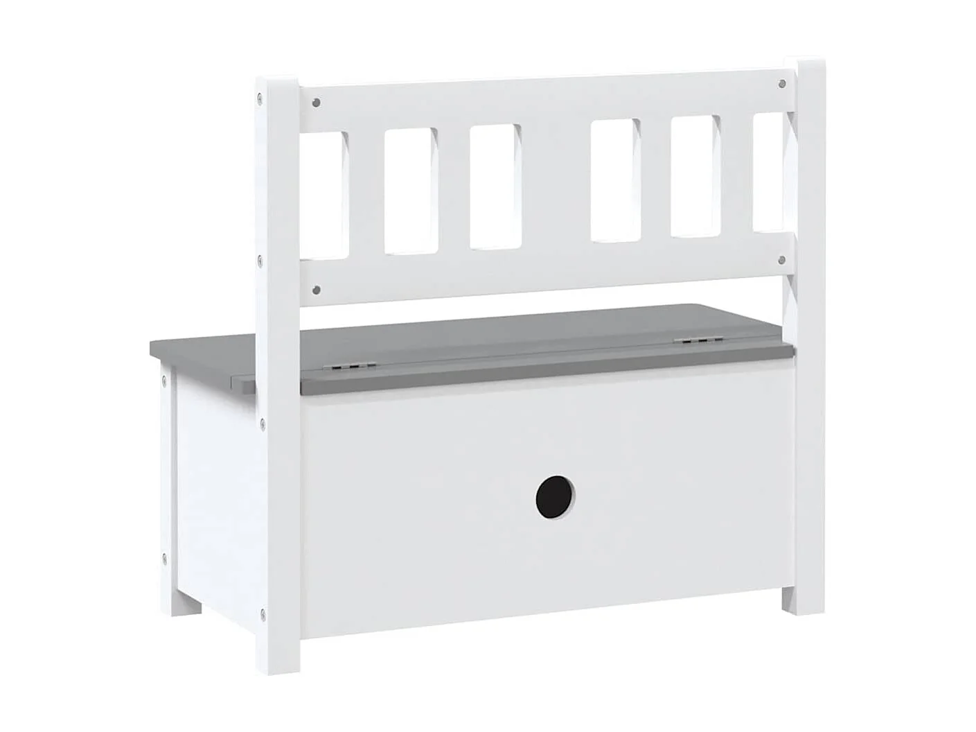 Banc de rangement pour enfants Blanc et gris 60x30x55 cm MDF