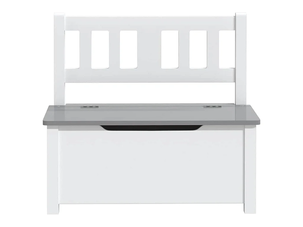 Banc de rangement pour enfants Blanc et gris 60x30x55 cm MDF
