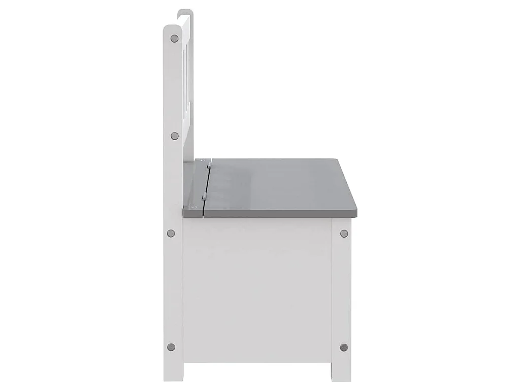 Banc de rangement pour enfants Blanc et gris 60x30x55 cm MDF