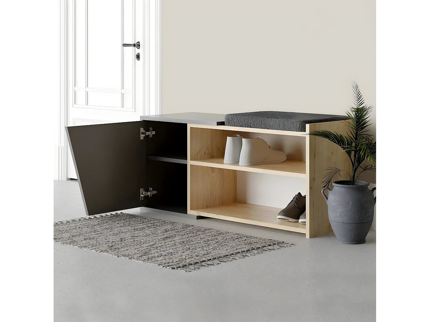 Banco de zapatos 1 puerta L104 cm - Fiona