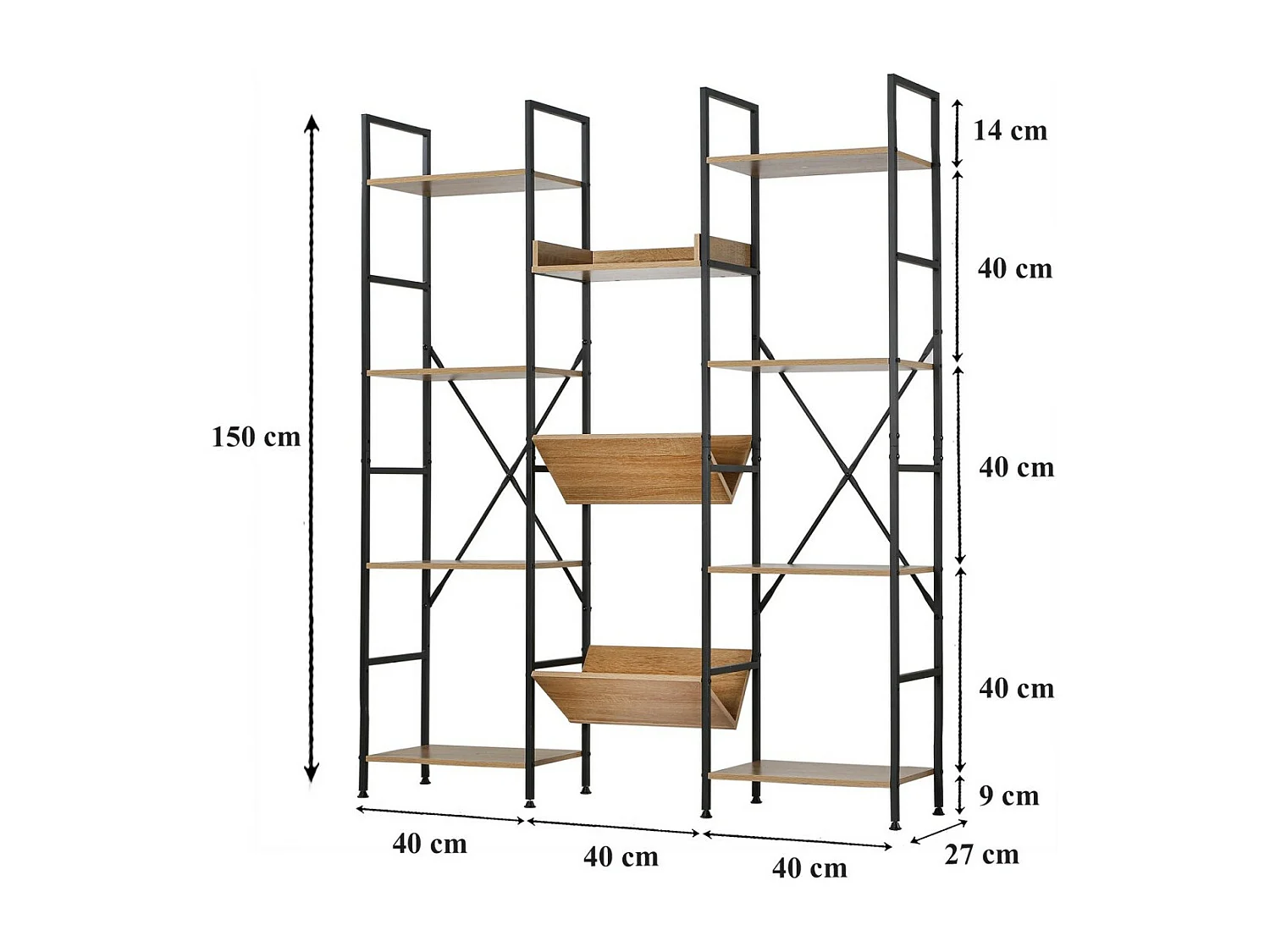 Etagère 11 Niveaux Style Industriel - L125 x H150 cm