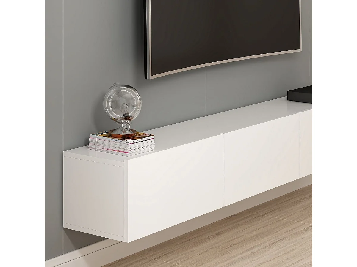 Mobile TV sospeso 3 ante bianco L180 cm - Rigel