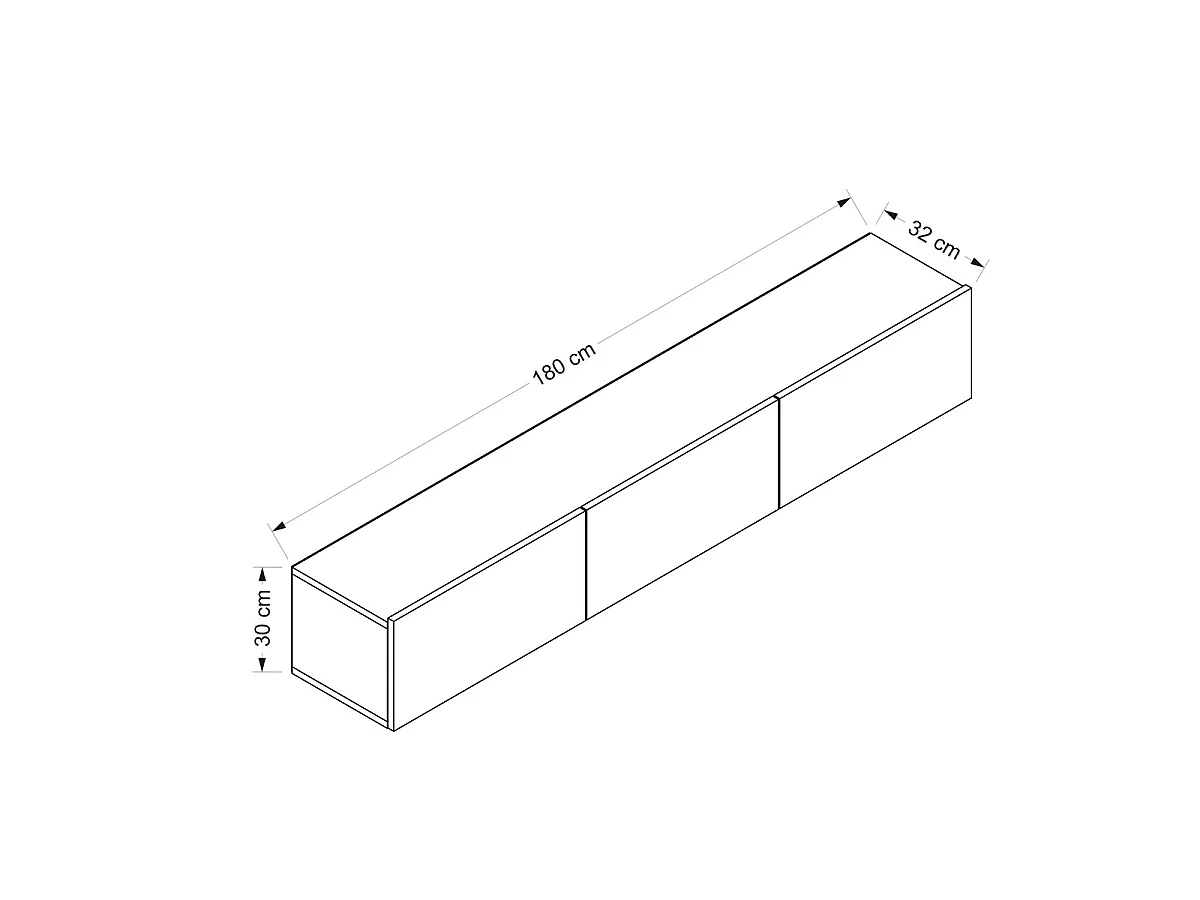 Mobile TV sospeso 3 ante bianco L180 cm - Rigel