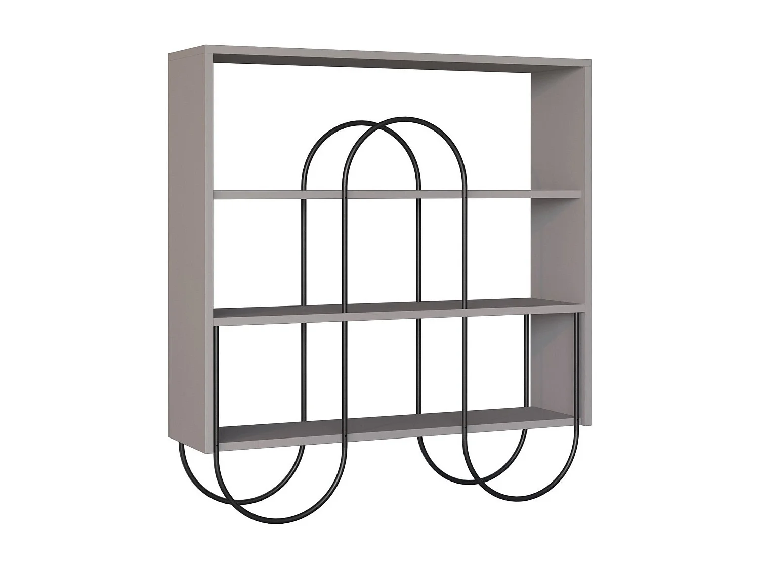 Aparador moderno – 96 x 99 x 25,5 cm – cor mocha claro – 100% MDF revestido de melamina