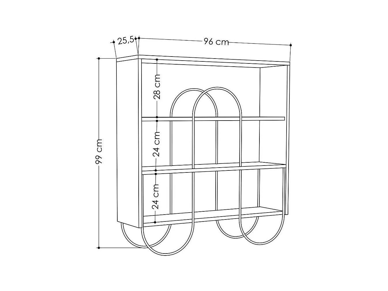 Console 4 étagères L123 cm - Norfolk