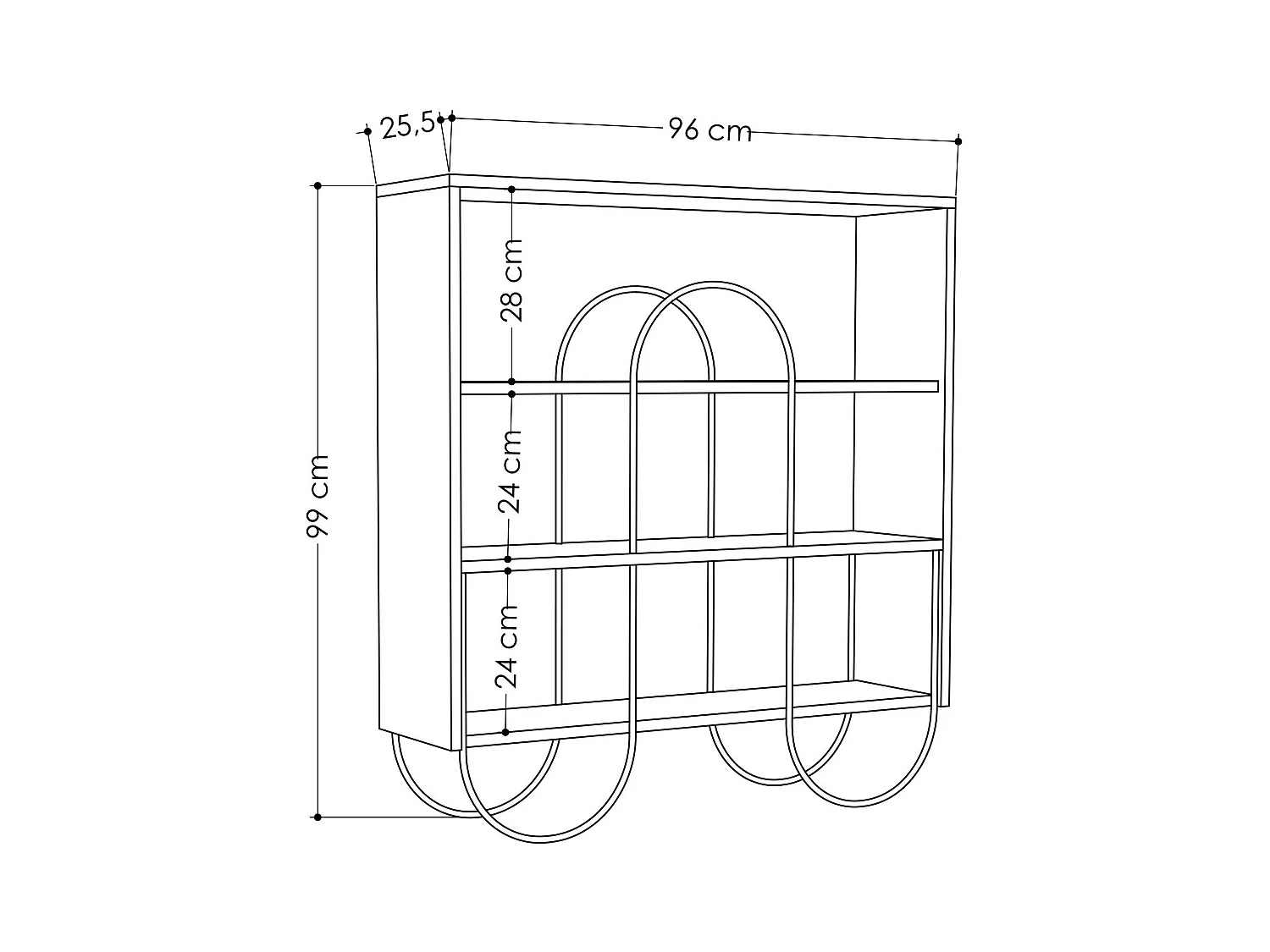 Console 4 étagères L123 cm - Norfolk