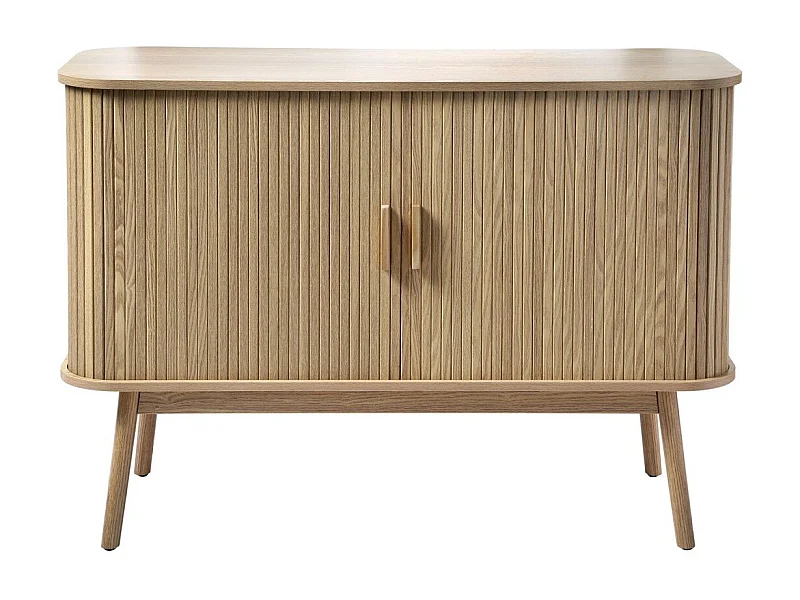 Credenza Vintage Decorata in Legno con 2 Ante Scorrevoli - L110cm