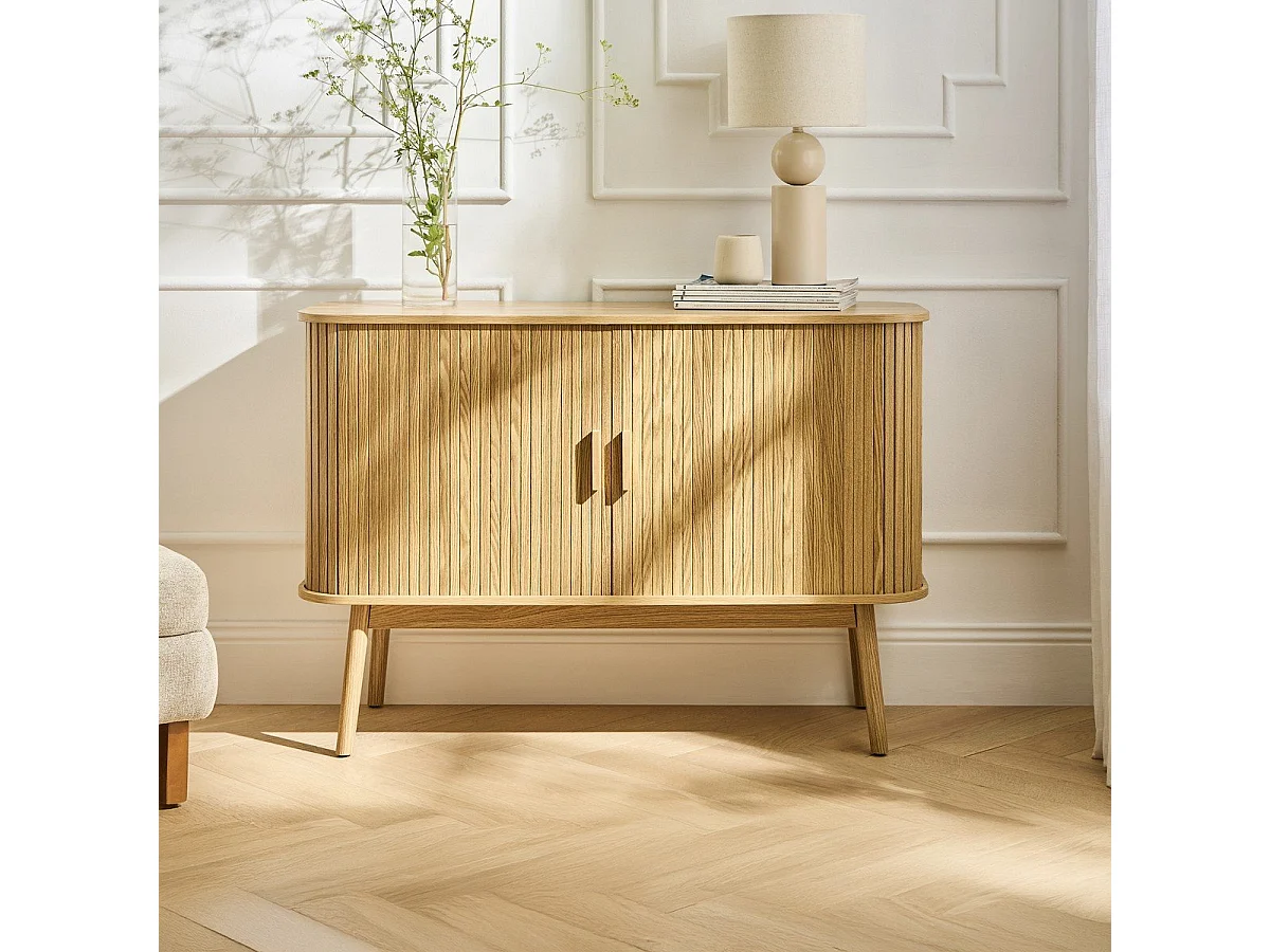 Buffet Vintage Décor Bois 2 Portes Coulissantes L110cm - ERNEST