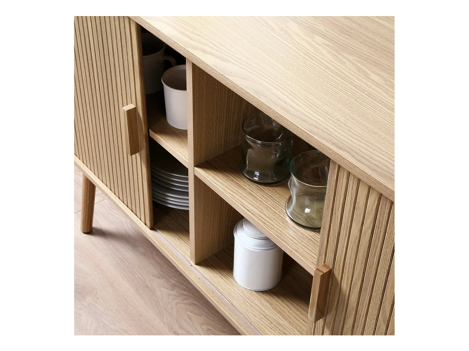 Buffet Vintage Décor Bois 2 Portes Coulissantes L110cm - ERNEST