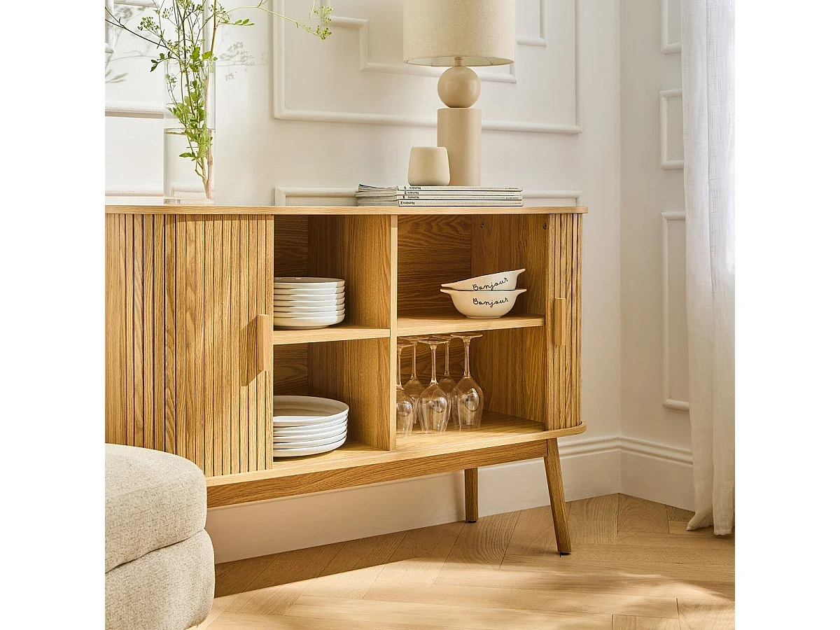 Buffet Vintage Décor Bois 2 Portes Coulissantes L110cm - ERNEST