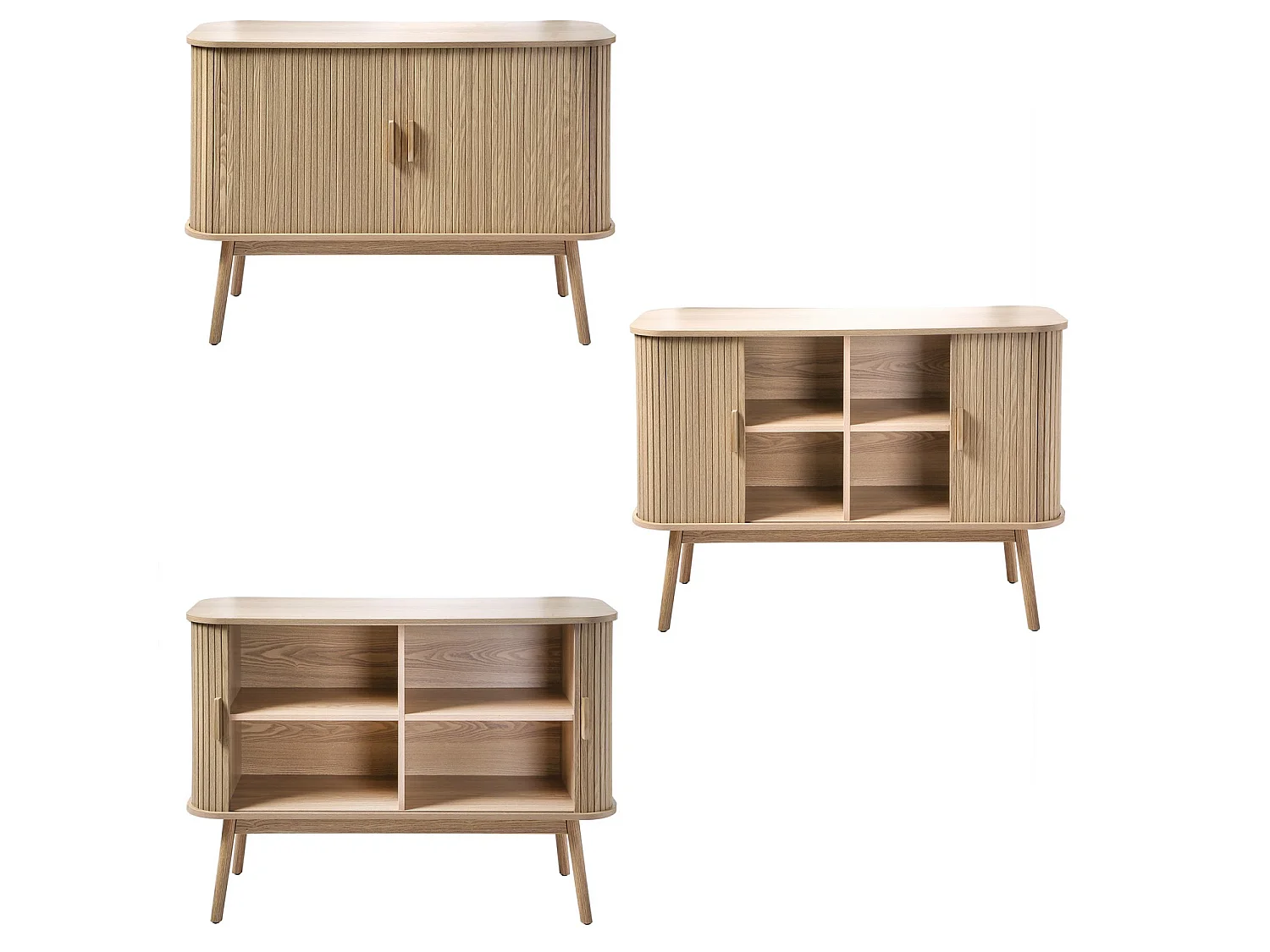 Buffet Vintage Décor Bois 2 Portes Coulissantes L110cm - ERNEST