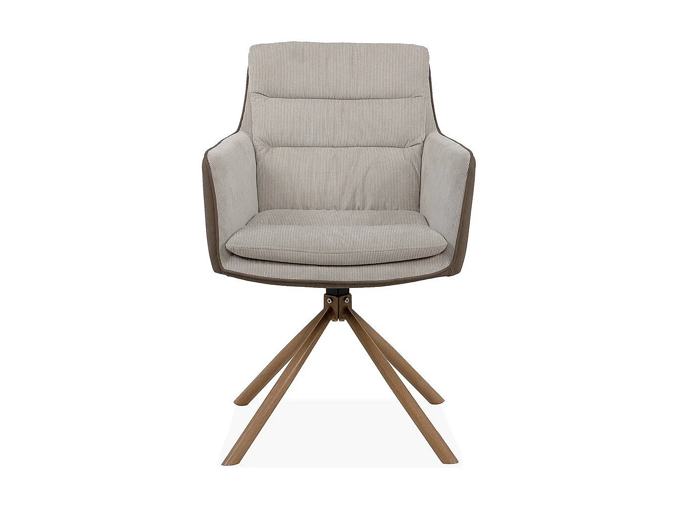 Juego de 2 sillas beige y decoración de madera L63 cm - Logan