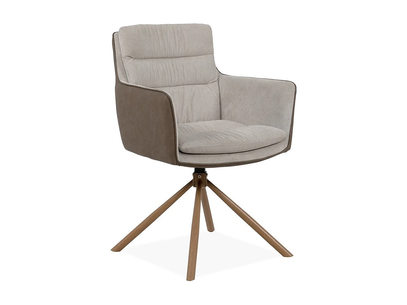 Juego de 2 sillas beige y decoración de madera L63 cm - Logan