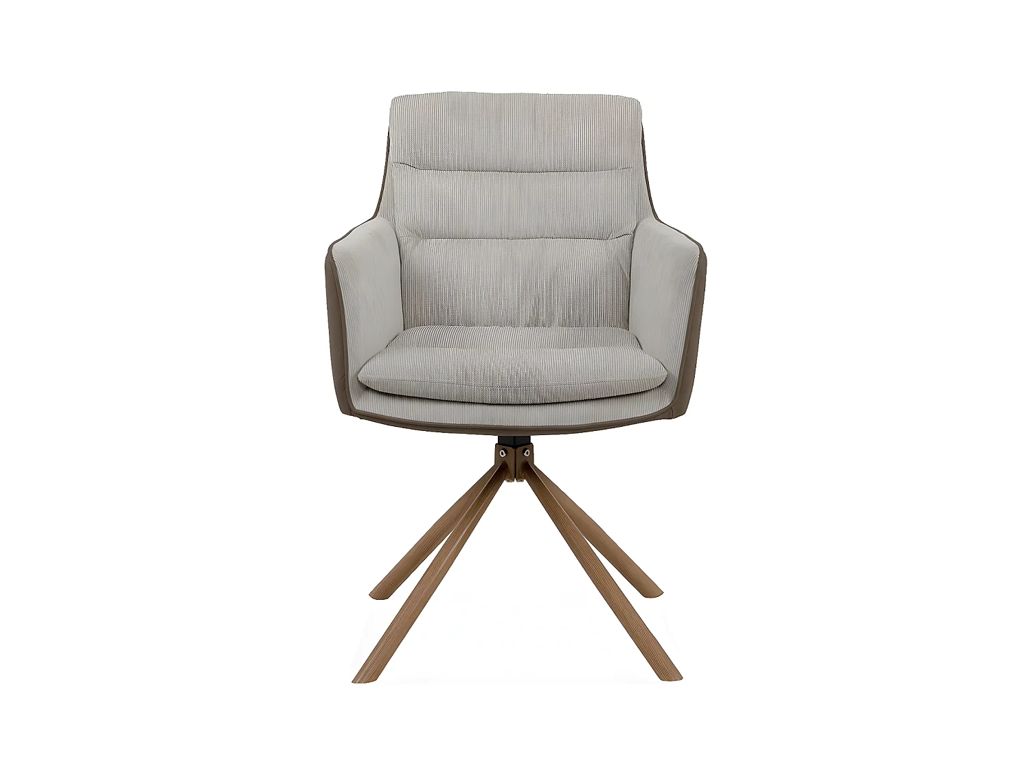 Lot de 2 Chaises Beiges et Décor Bois L63 cm - Logan