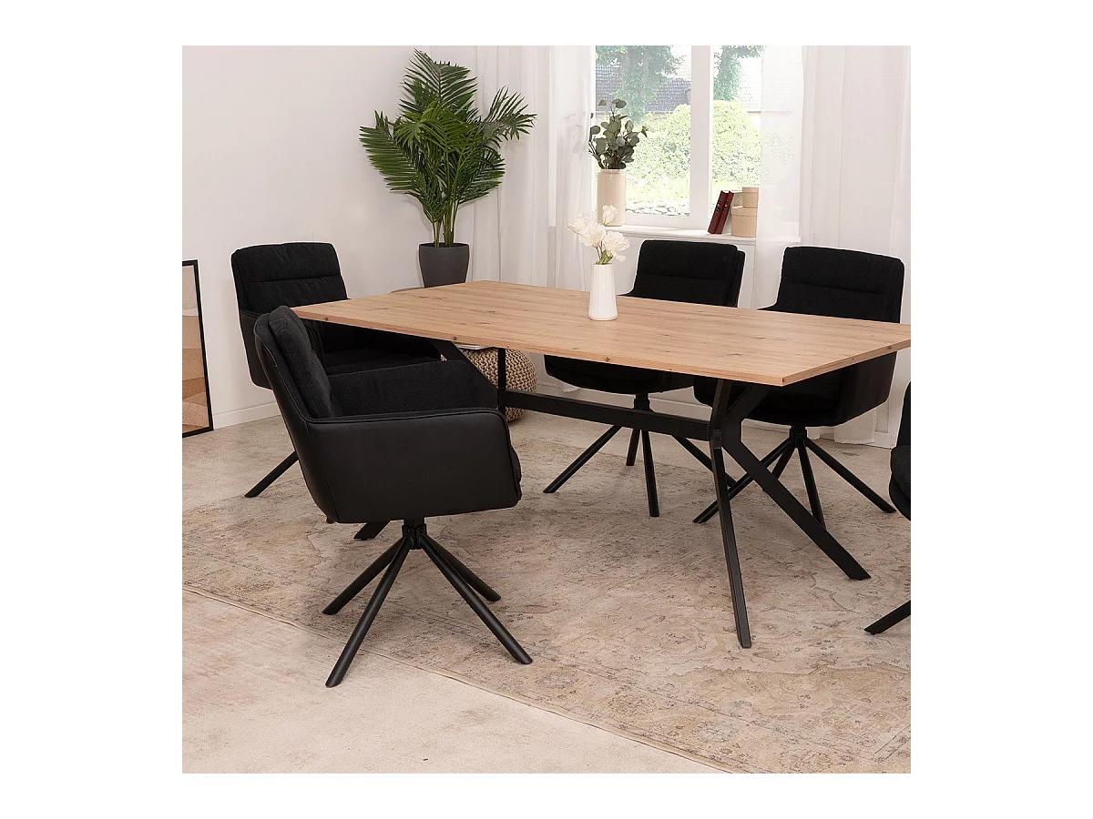 Lot de 2 Chaises Noires L63 cm - Logan