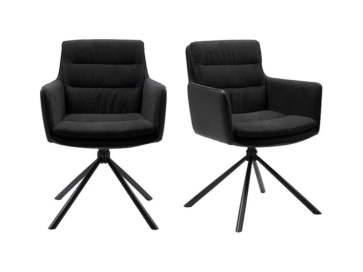 Lot de 2 Chaises Noires L63 cm - Logan