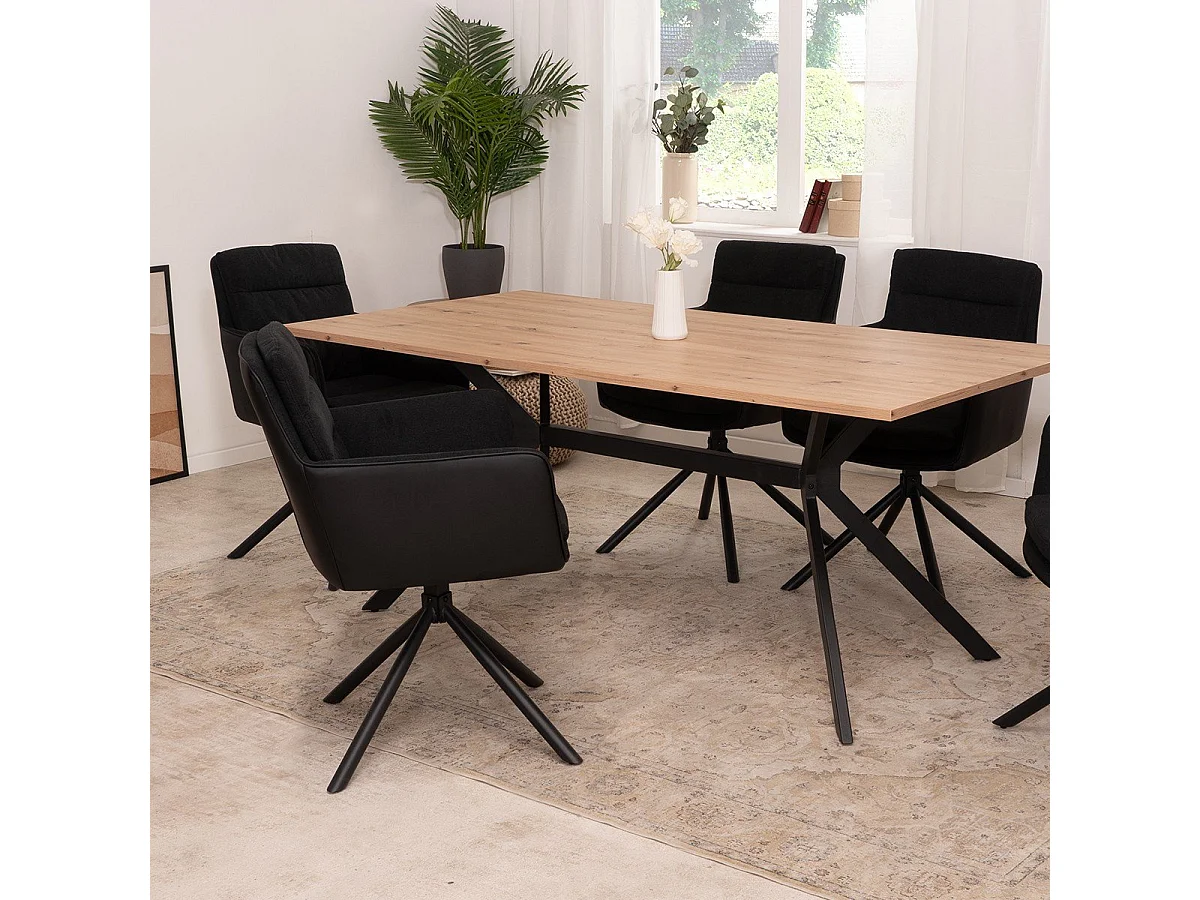 Lot de 2 Chaises Noires L63 cm - Logan