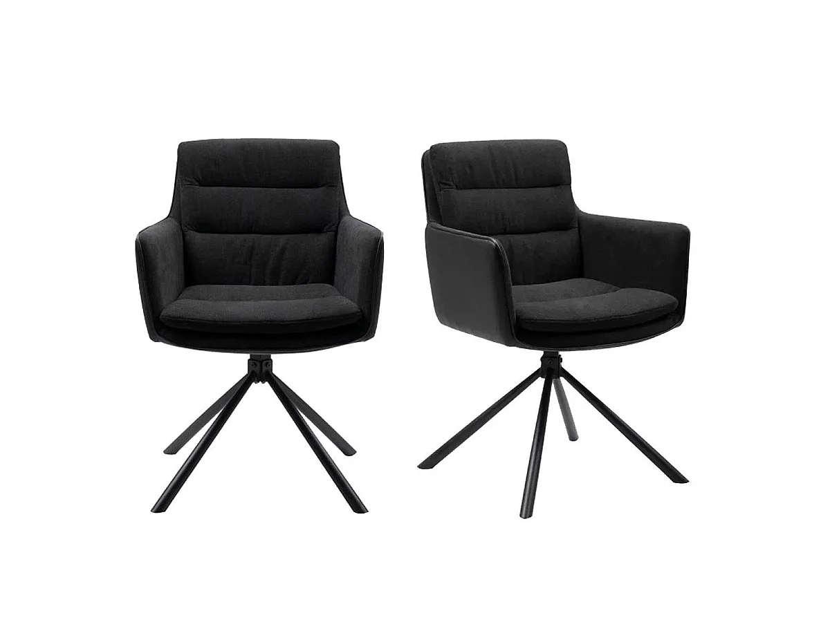 Set van 2 Zwarte Stoelen L63 cm - Logan