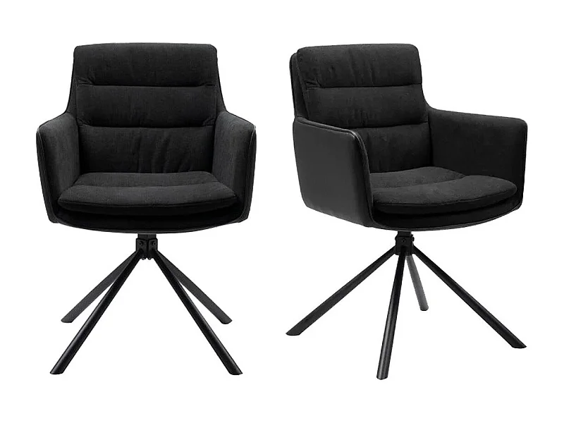Lot de 2 Chaises Noires L63 cm - Logan