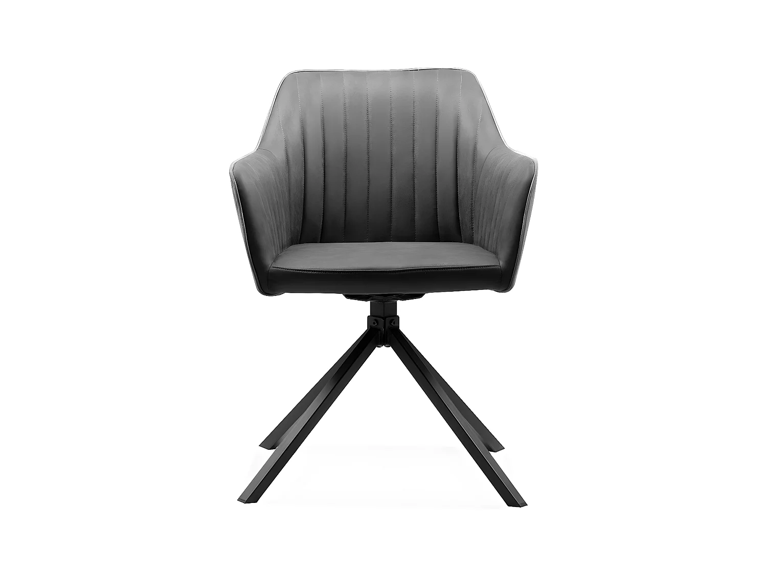 Set aus 2 Anthrazitfarbenen Stühlen mit Schwarzen Beinen L60 cm - Ray
