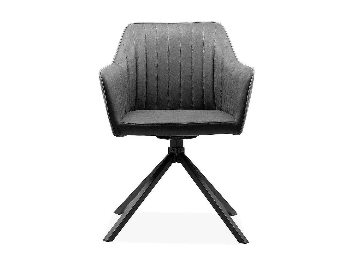 Lot de 2 Chaises Anthracites et Pieds Noirs L60 cm - Ray