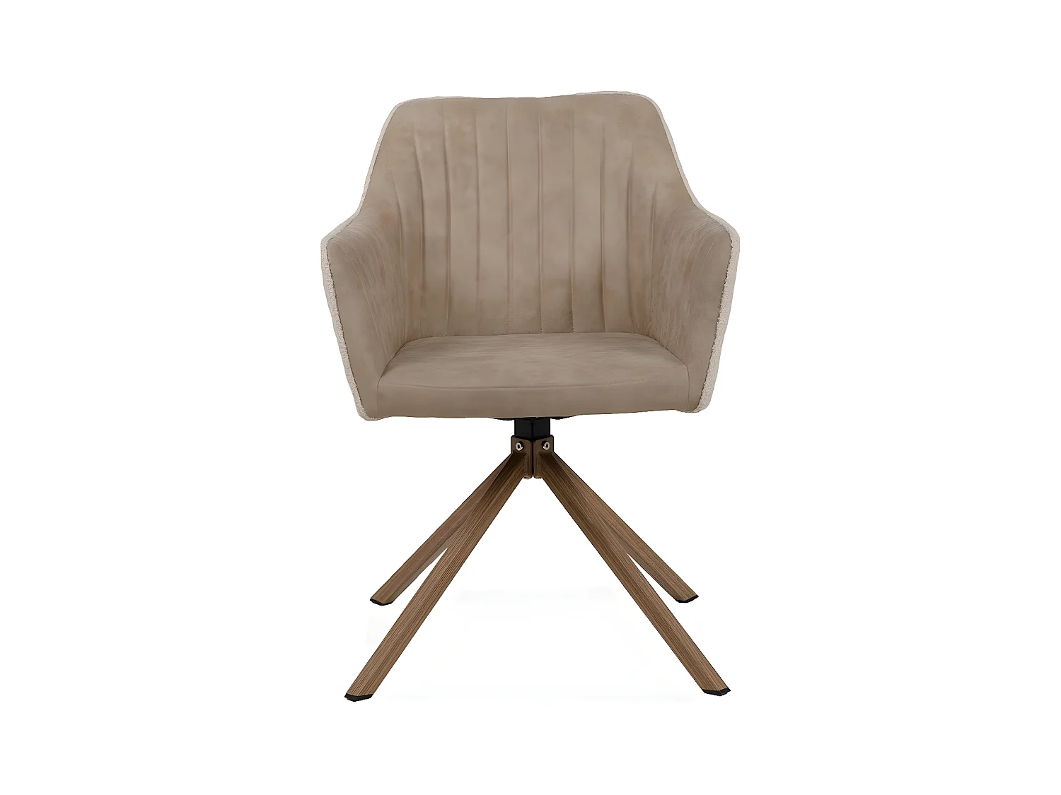 Lot de 2 Chaises Beiges en Tissu Bouclette L60 cm - Ray