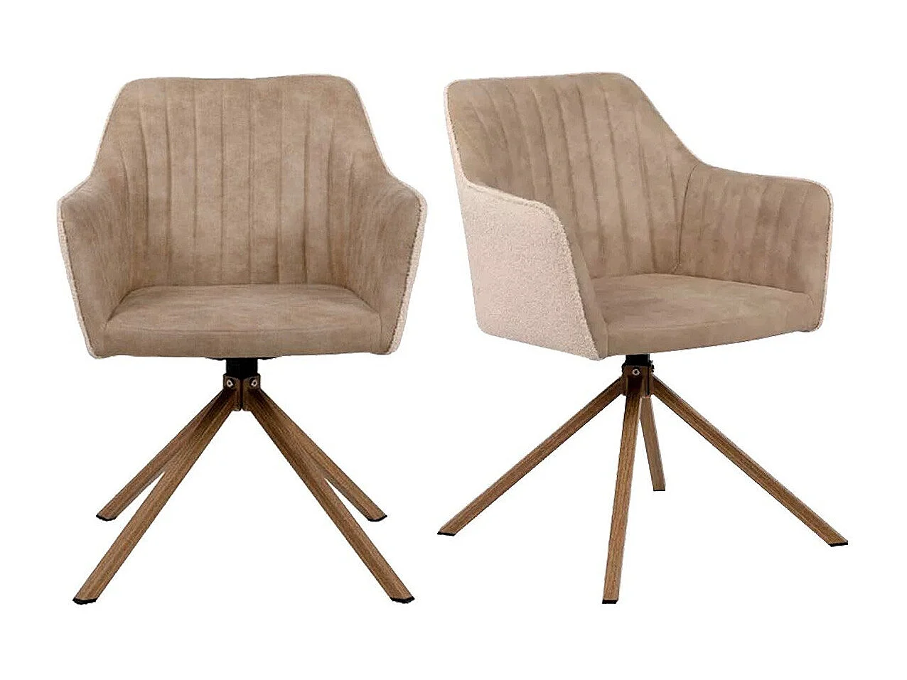 Lot de 2 Chaises pivotantes en tissu bouclette L60 cm Ray