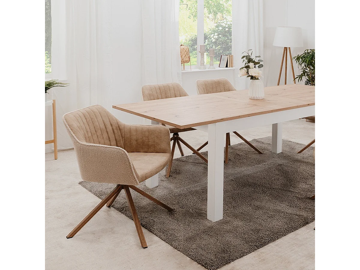 Lot de 2 Chaises pivotantes en tissu bouclette L60 cm Ray