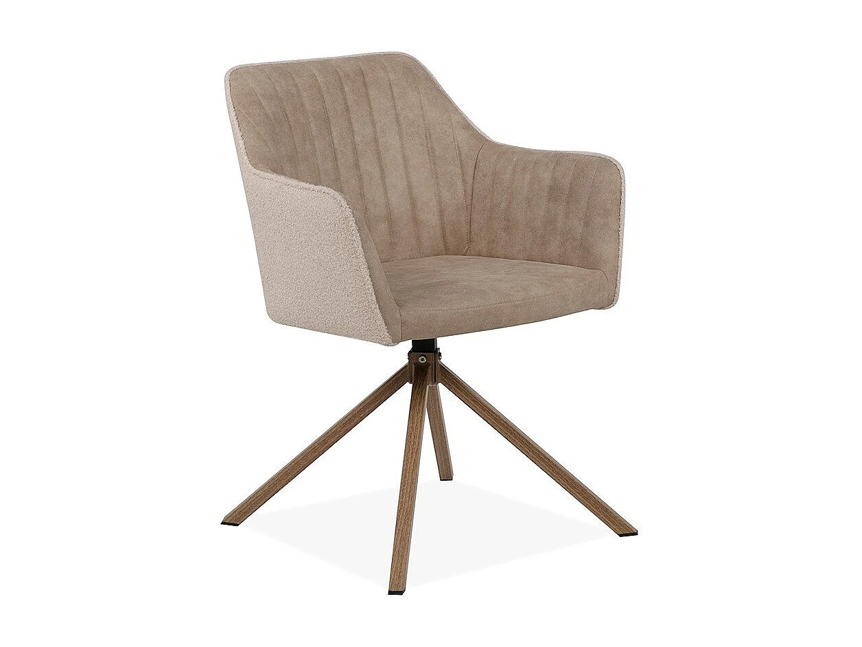 Lot de 2 Chaises pivotantes en tissu bouclette L60 cm Ray