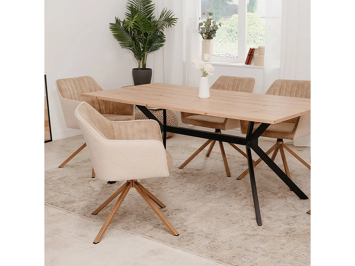 Zestaw 2 krzeseł obrotowych z tkaniny Bouclette L60 cm Ray