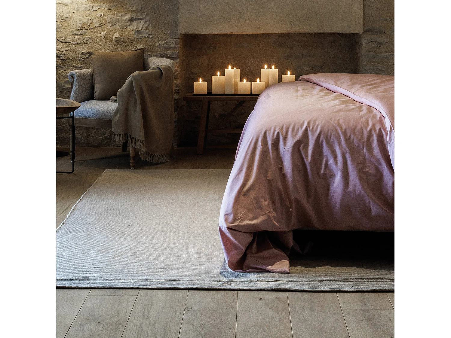 Tapis rectangulaire 170x240 cm pur coton MOOREA marron terre cuite