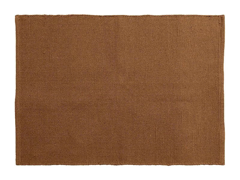 Tapis rectangulaire 170x240 cm pur coton MOOREA marron terre cuite