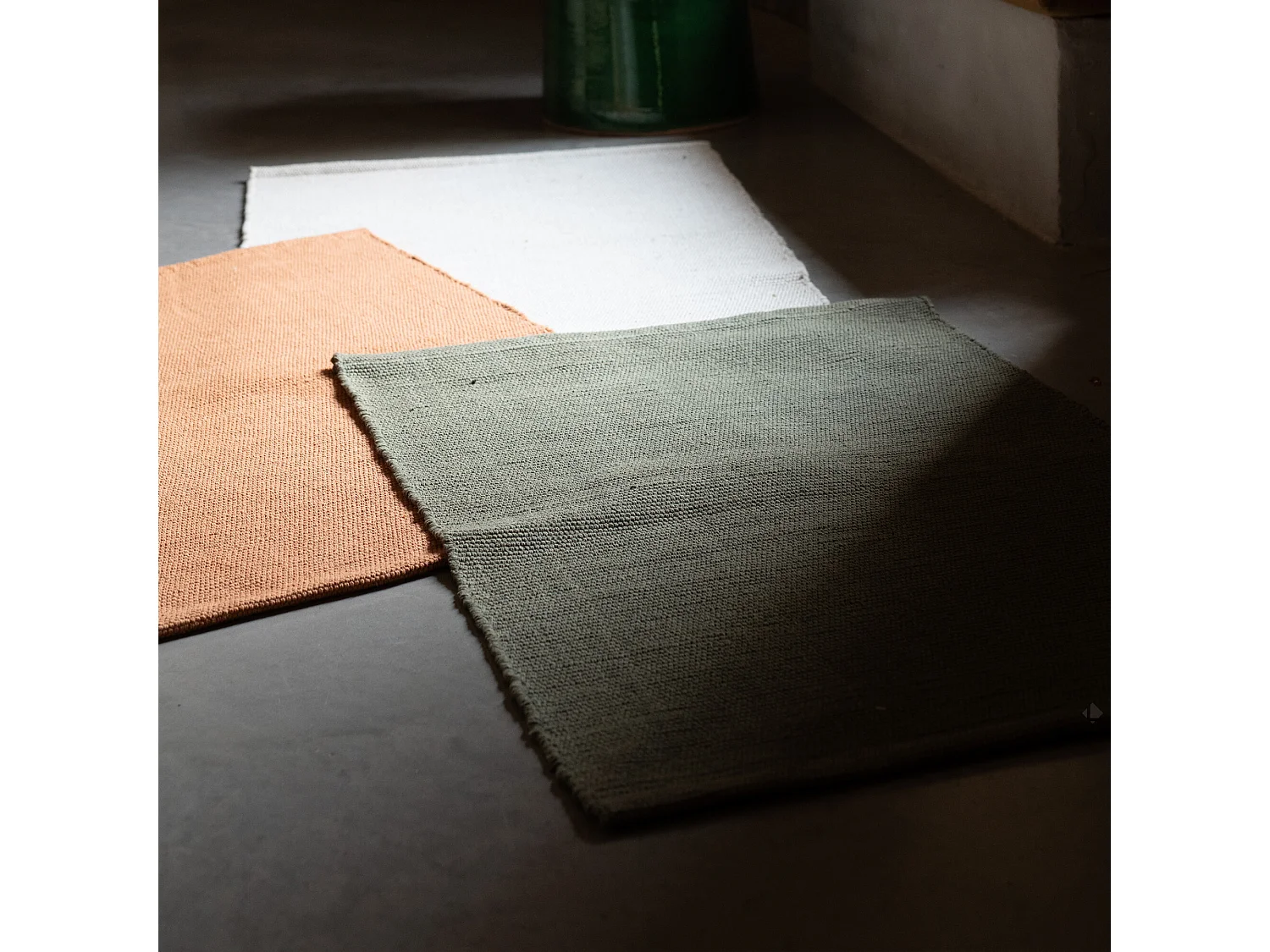 Tapis rectangulaire 60x90 cm pur coton MOOREA marron terre cuite