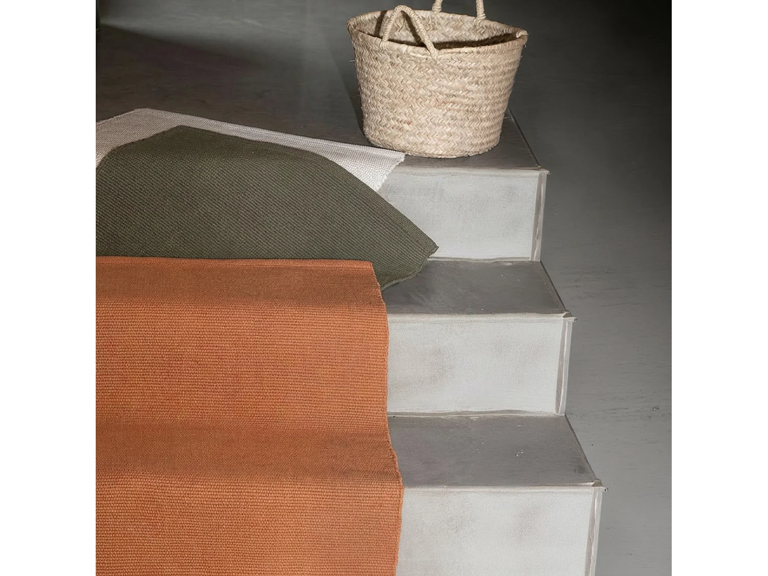 Tapis rectangulaire 60x90 cm pur coton MOOREA marron terre cuite