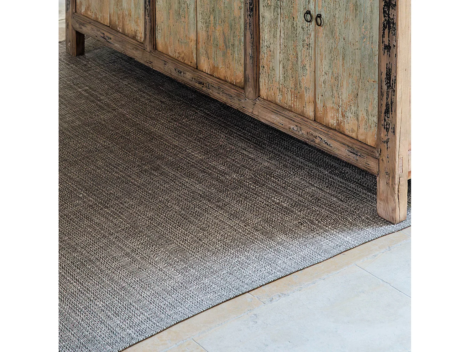 Tapis rectangulaire 60x90 cm pur coton MOOREA marron terre cuite