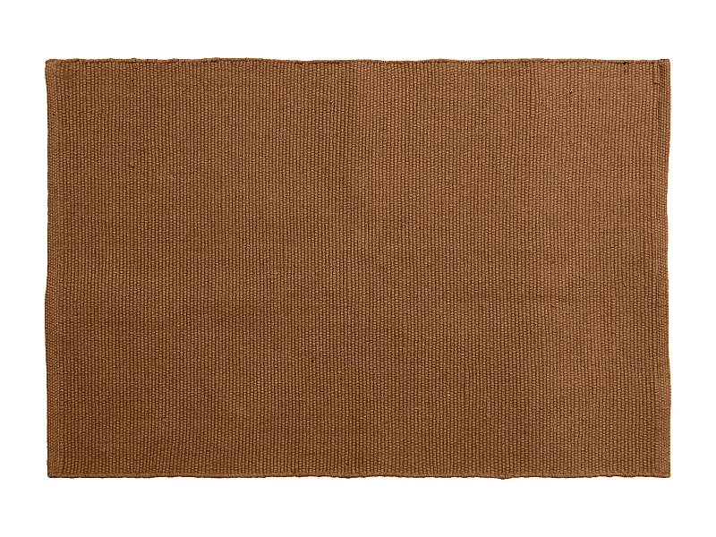 Tapis rectangulaire 60x90 cm pur coton MOOREA marron terre cuite